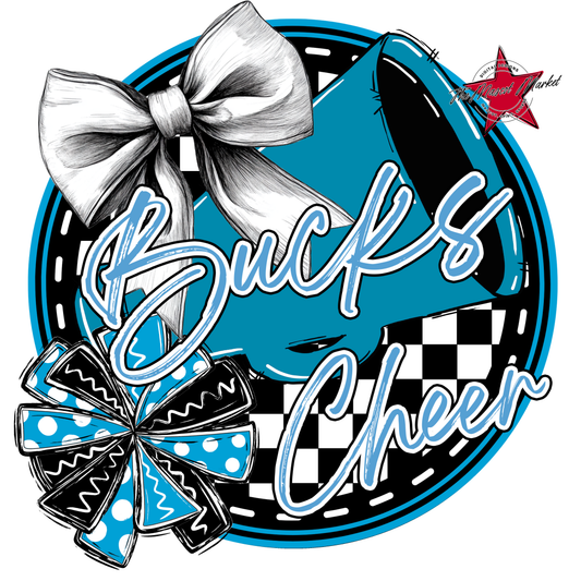 Bucks Circle Cheer Design-Carolina Blue