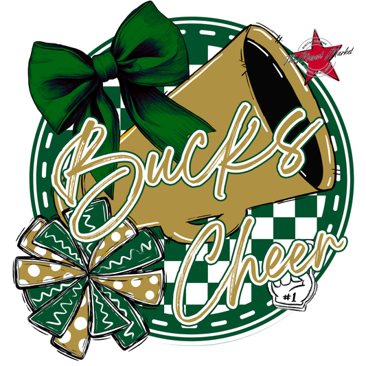 Bucks Circle Cheer Design-Green-Gold