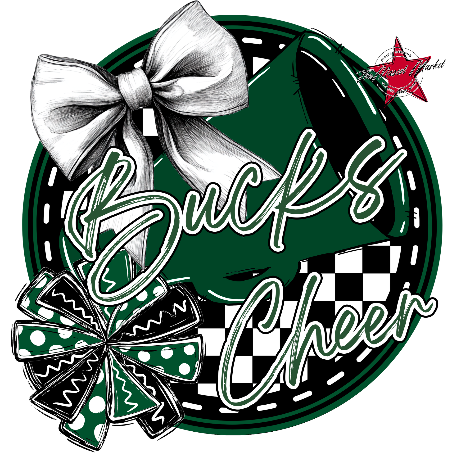 Bucks Circle Cheer Design-Green