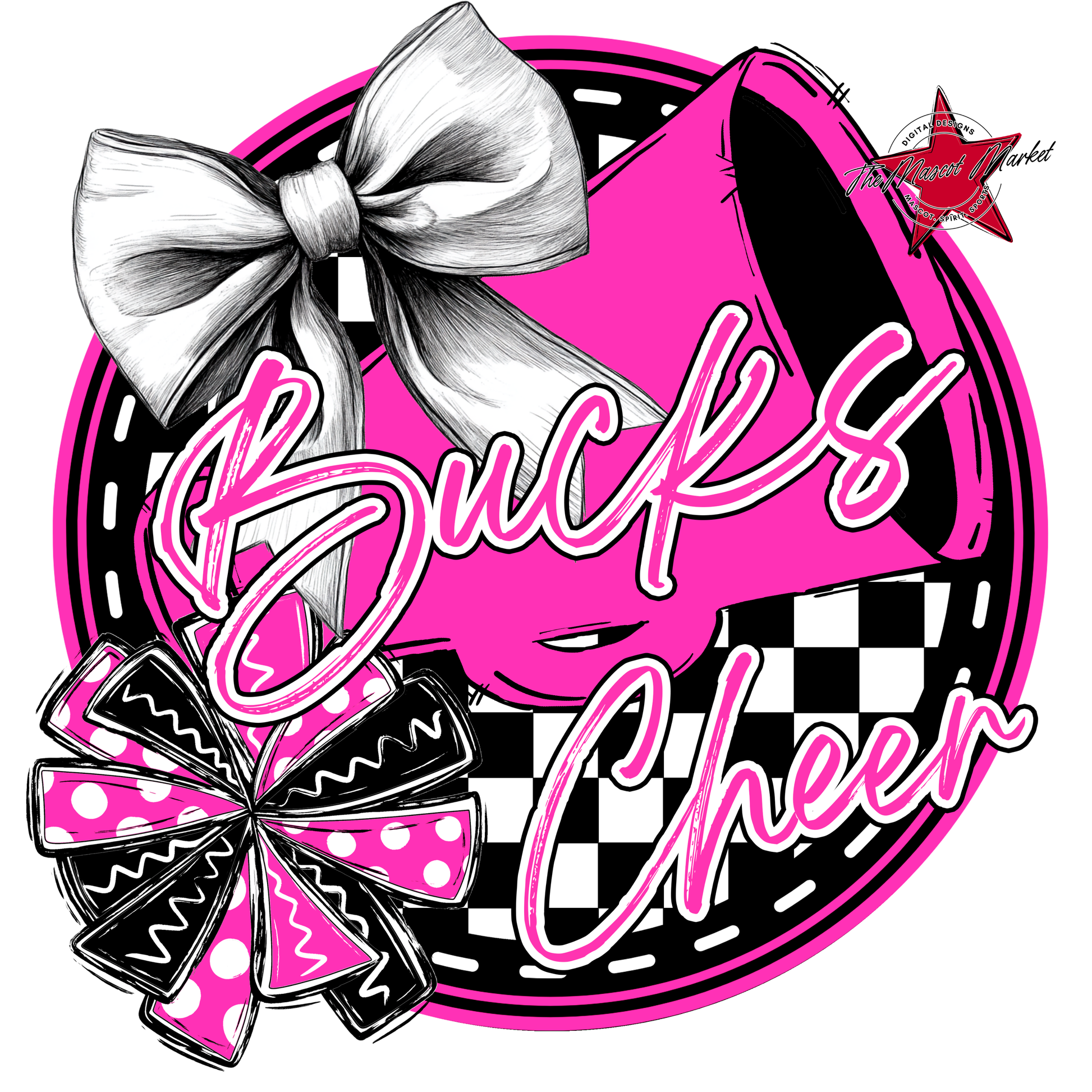 Bucks Circle Cheer Design-Pink