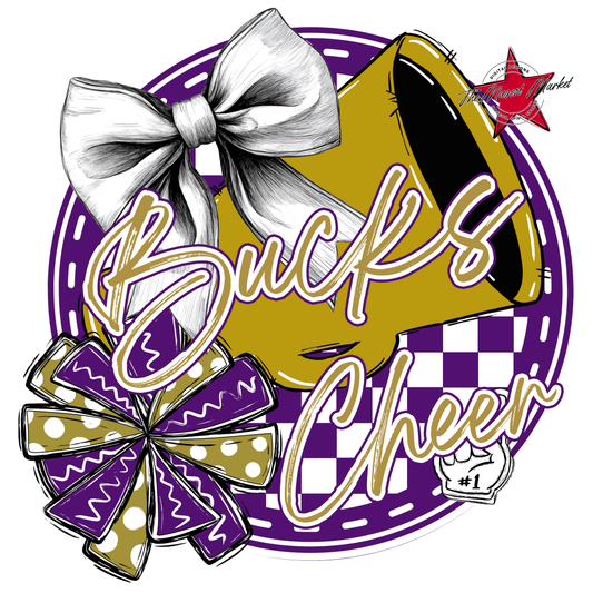 Bucks Circle Cheer Design-Purple-Gold