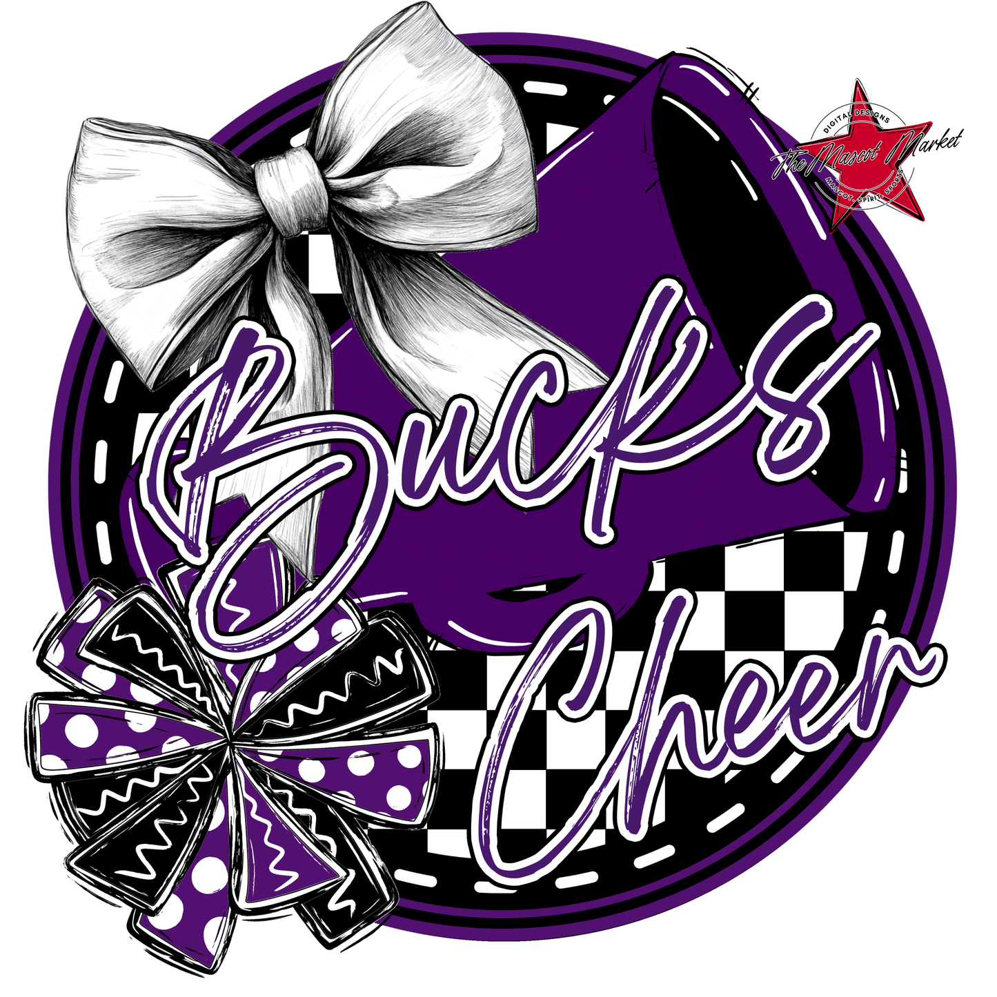 Bucks Circle Cheer Design-Purple