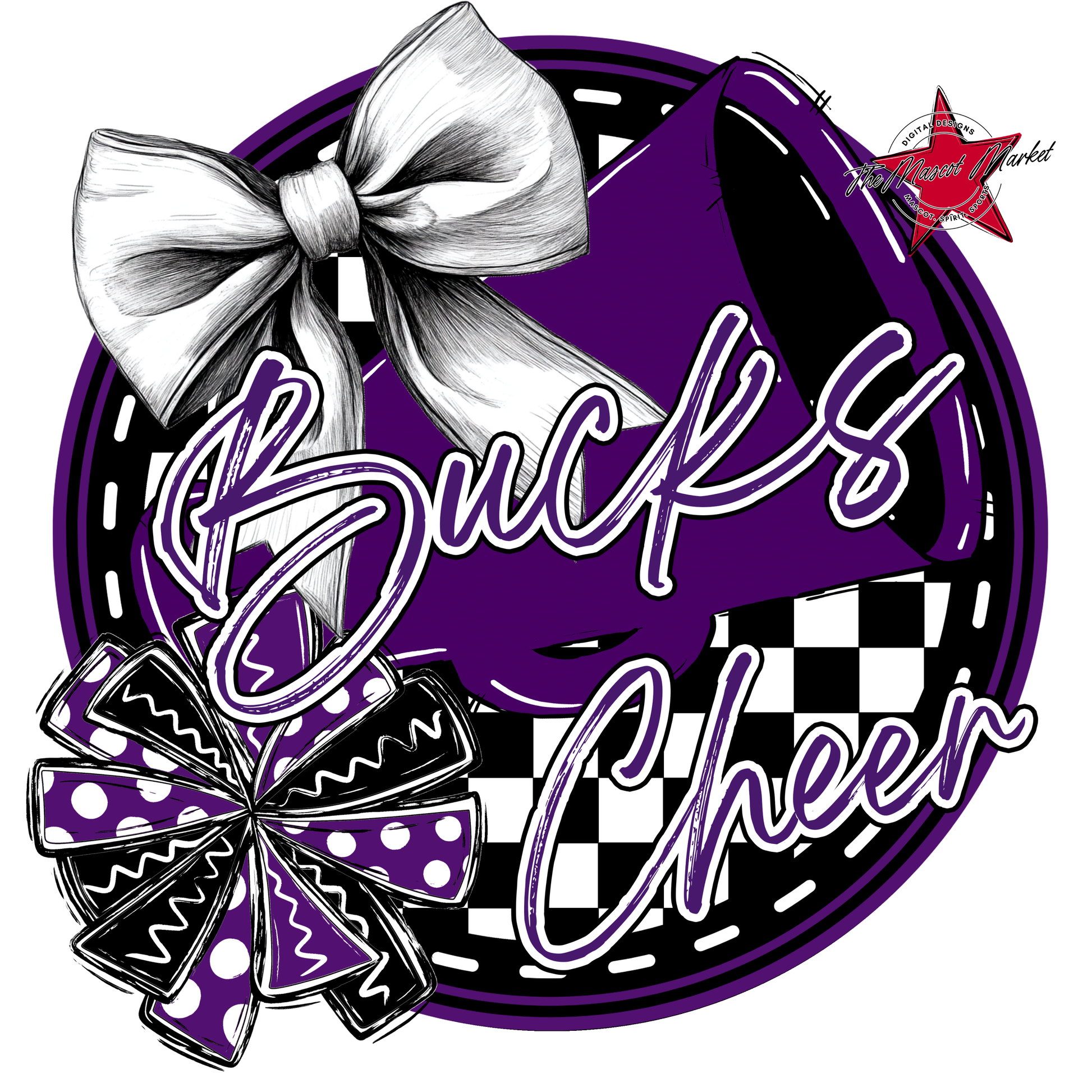 Bucks Circle Cheer Design-Purple