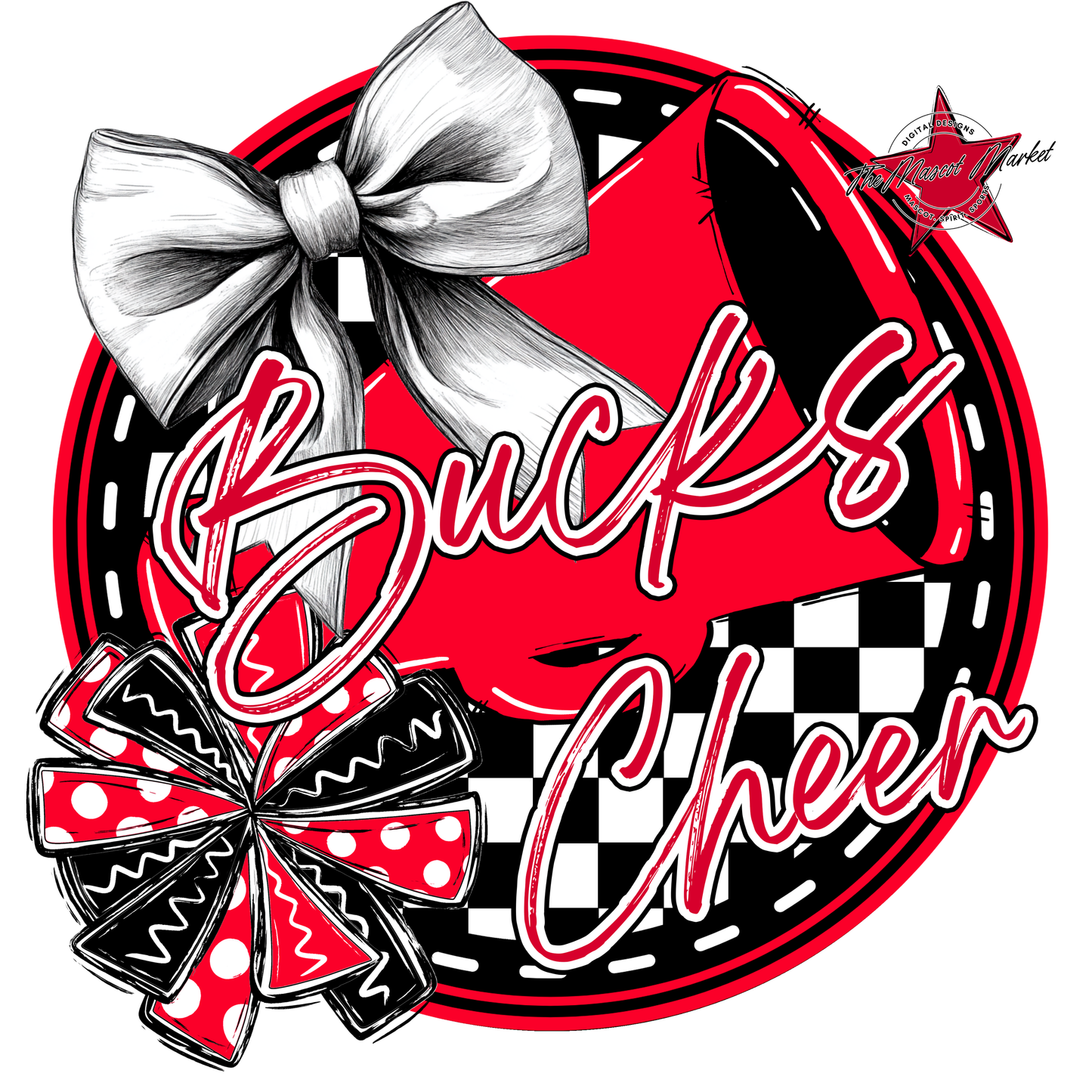 Bucks Circle Cheer Design-Red