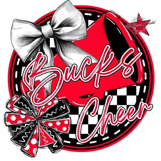 Bucks Circle Cheer Design-Red