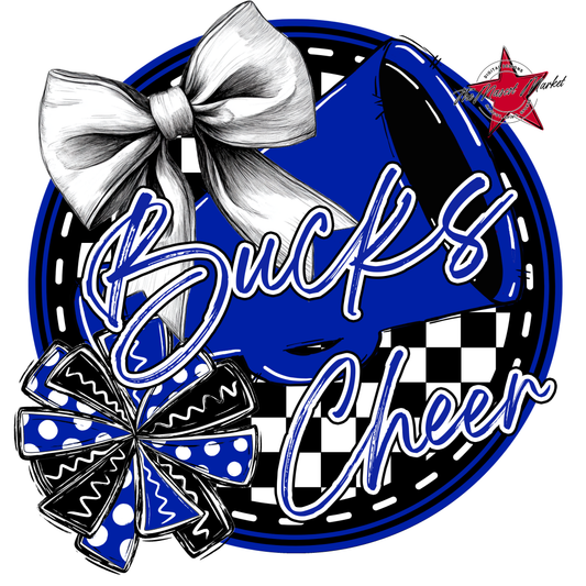 Bucks Circle Cheer Design-Royal Blue