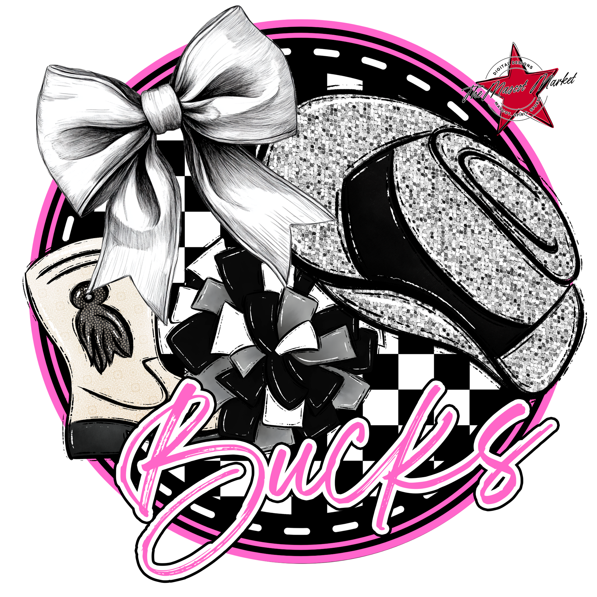 Bucks Circle Drillteam Design-Baby Pink