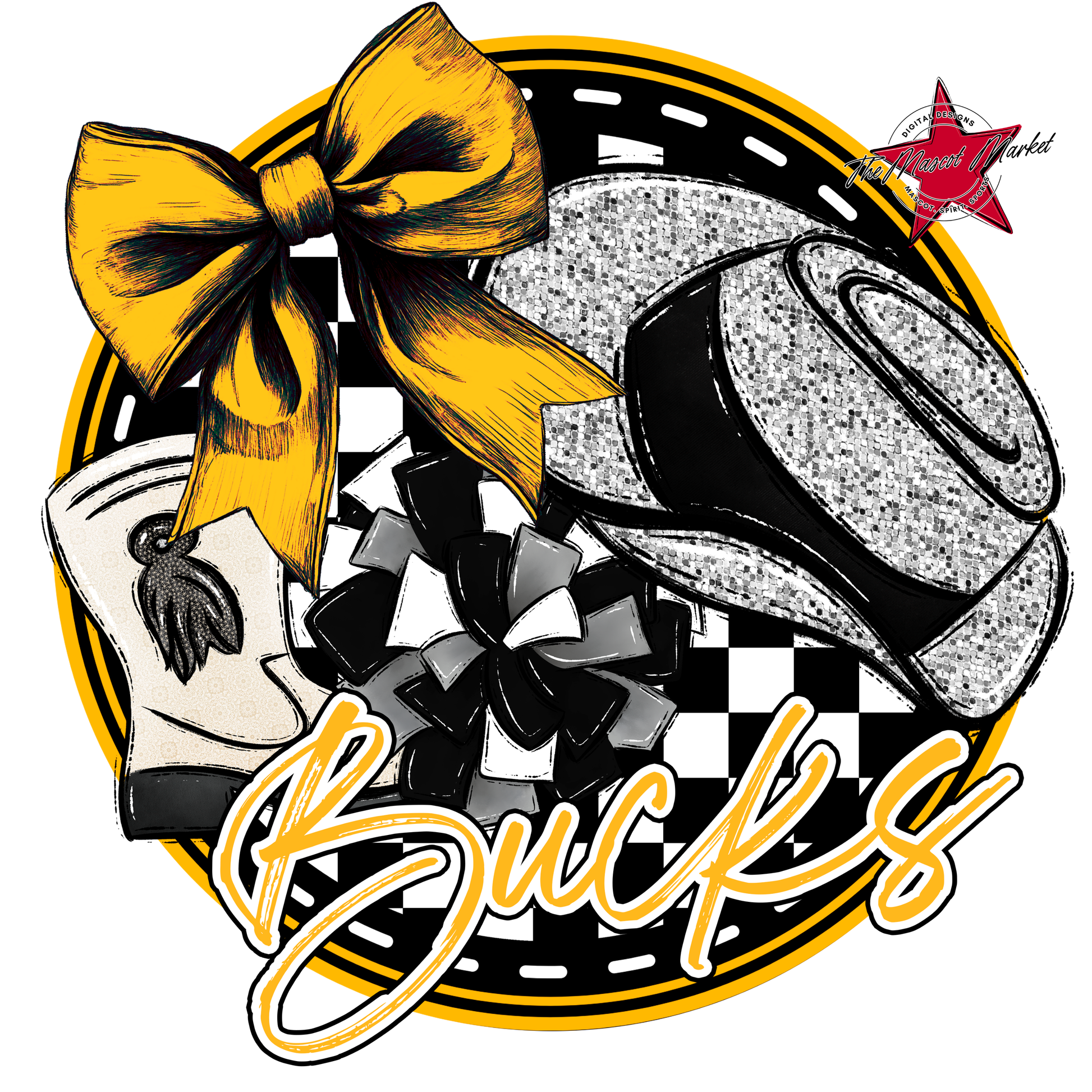 Bucks Circle Drillteam Design-Yellow
