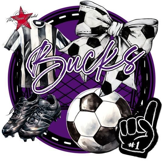 Bucks Circle Soccer Design-Purple