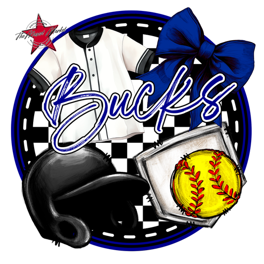Bucks Circle Softball Design-Blue