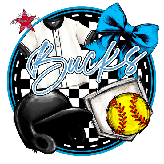 Bucks Circle Softball Design-Carolina Blue