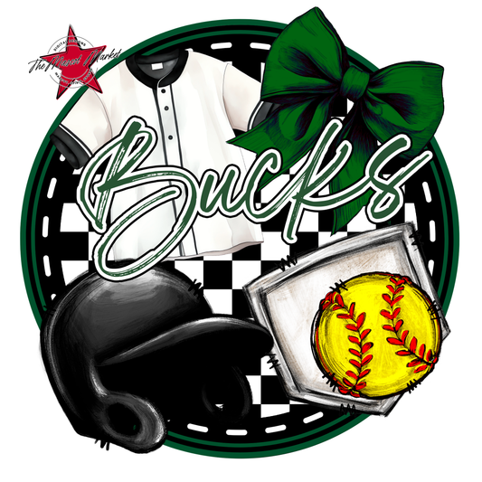 Bucks Circle Softball Design-Green