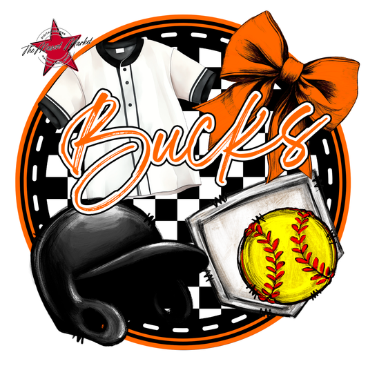 Bucks Circle Softball Design-Orange