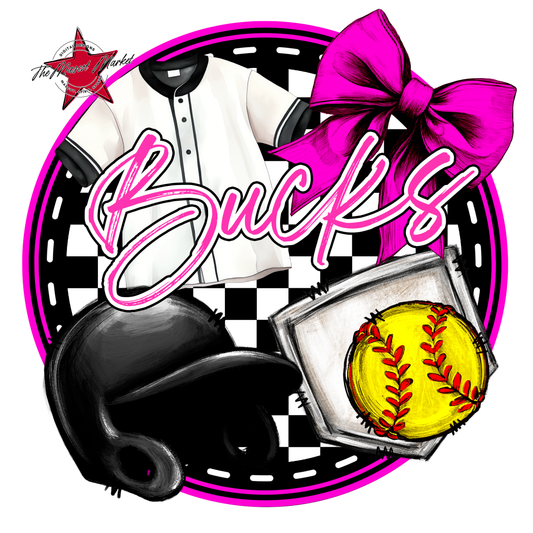 Bucks Circle Softball Design-Pink