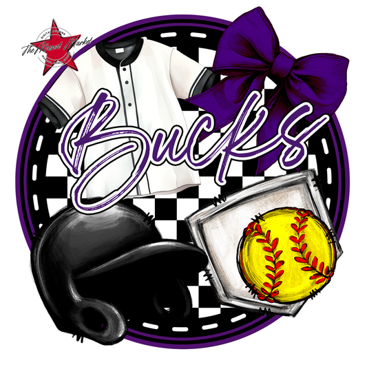 Bucks Circle Softball Design-Purple