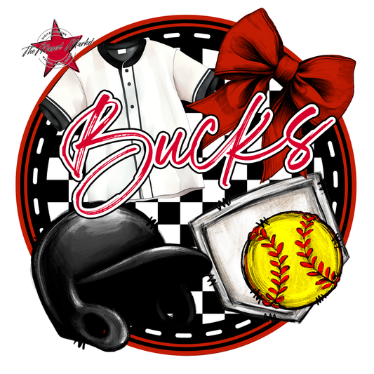 Bucks Circle Softball Design-Red