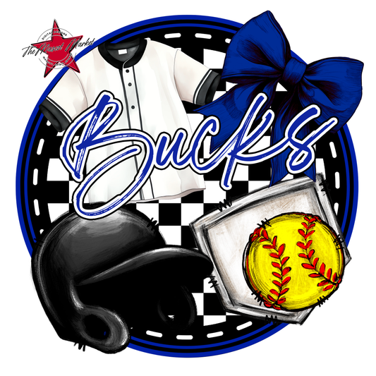 Bucks Circle Softball Design-Royal Blue