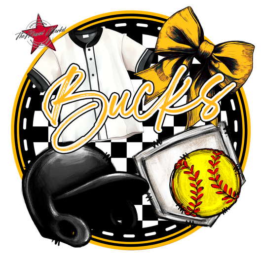 Bucks Circle Softball Design-Yellow