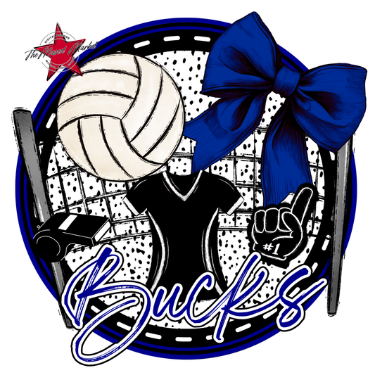 Bucks Circle Volleyball Design-Blue