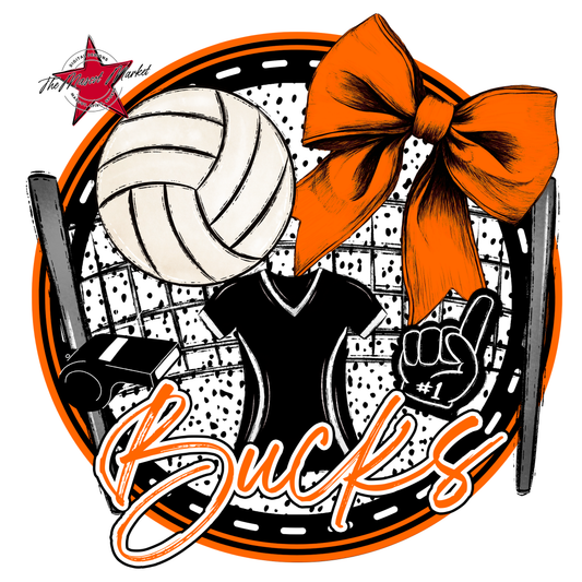 Bucks Circle Volleyball Design-Orange