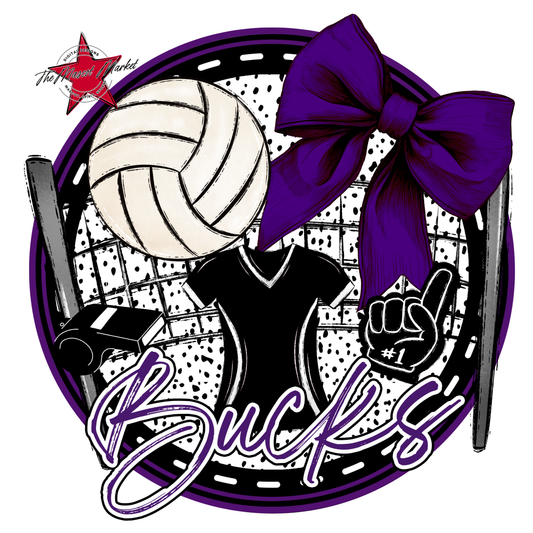 Bucks Circle Volleyball Design-Purple