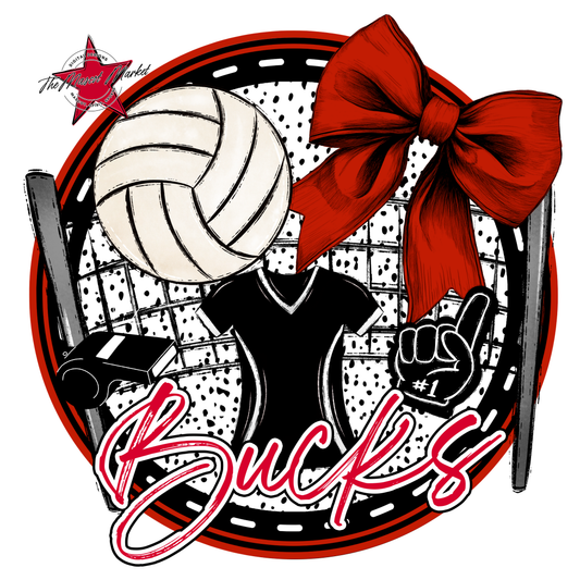 Bucks Circle Volleyball Design-Red