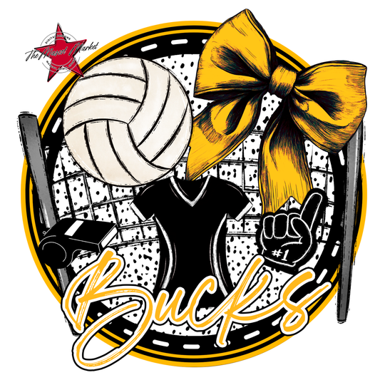 Bucks Circle Volleyball Design-Yellow