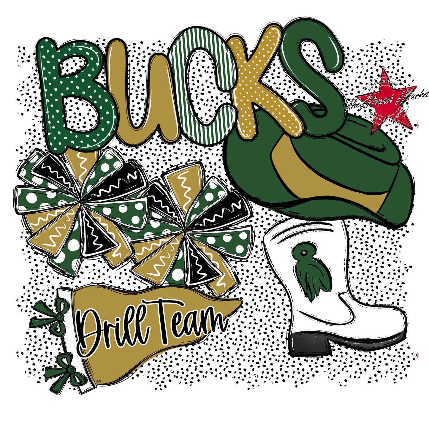 Bucks Drillteam Spirit-Green & Gold