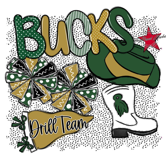 Bucks Drillteam Spirit-Green & Gold