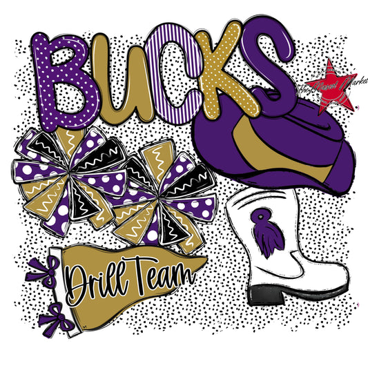Bucks Drillteam Spirit-Purple & Gold