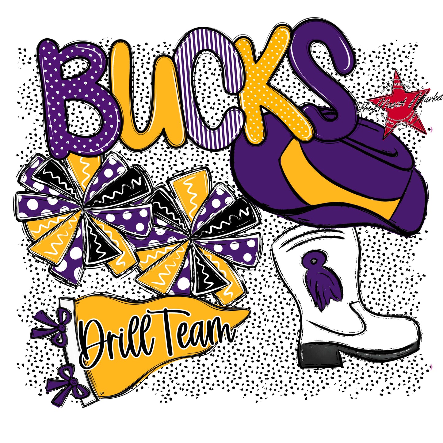 Bucks Drillteam Spirit-Purple & Yellow