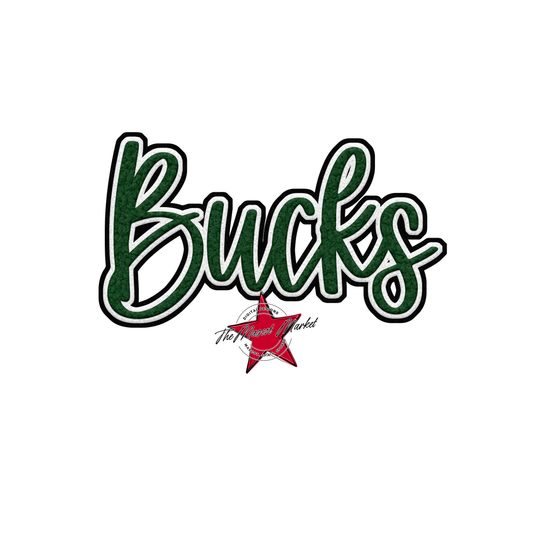 Bucks Faux Chenille Patch-Green