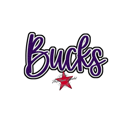 Bucks Faux Chenille Patch-Purple