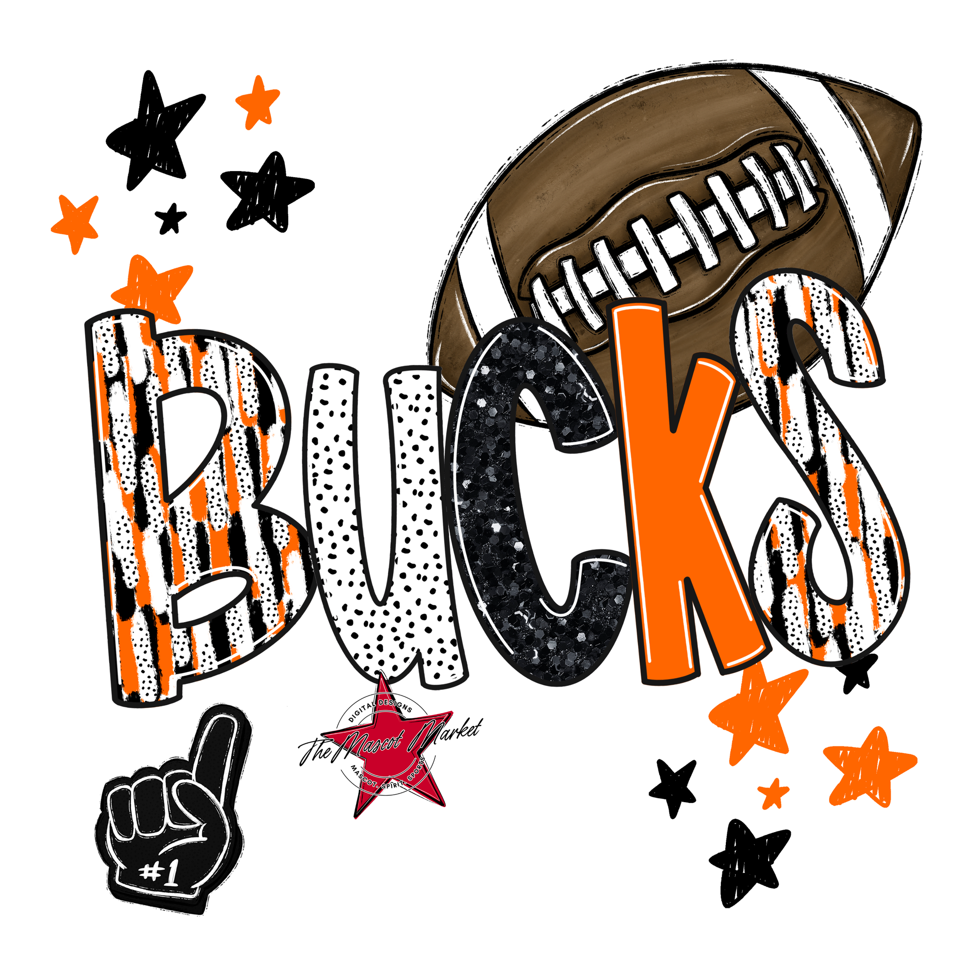 Bucks Football Scrape-Orange