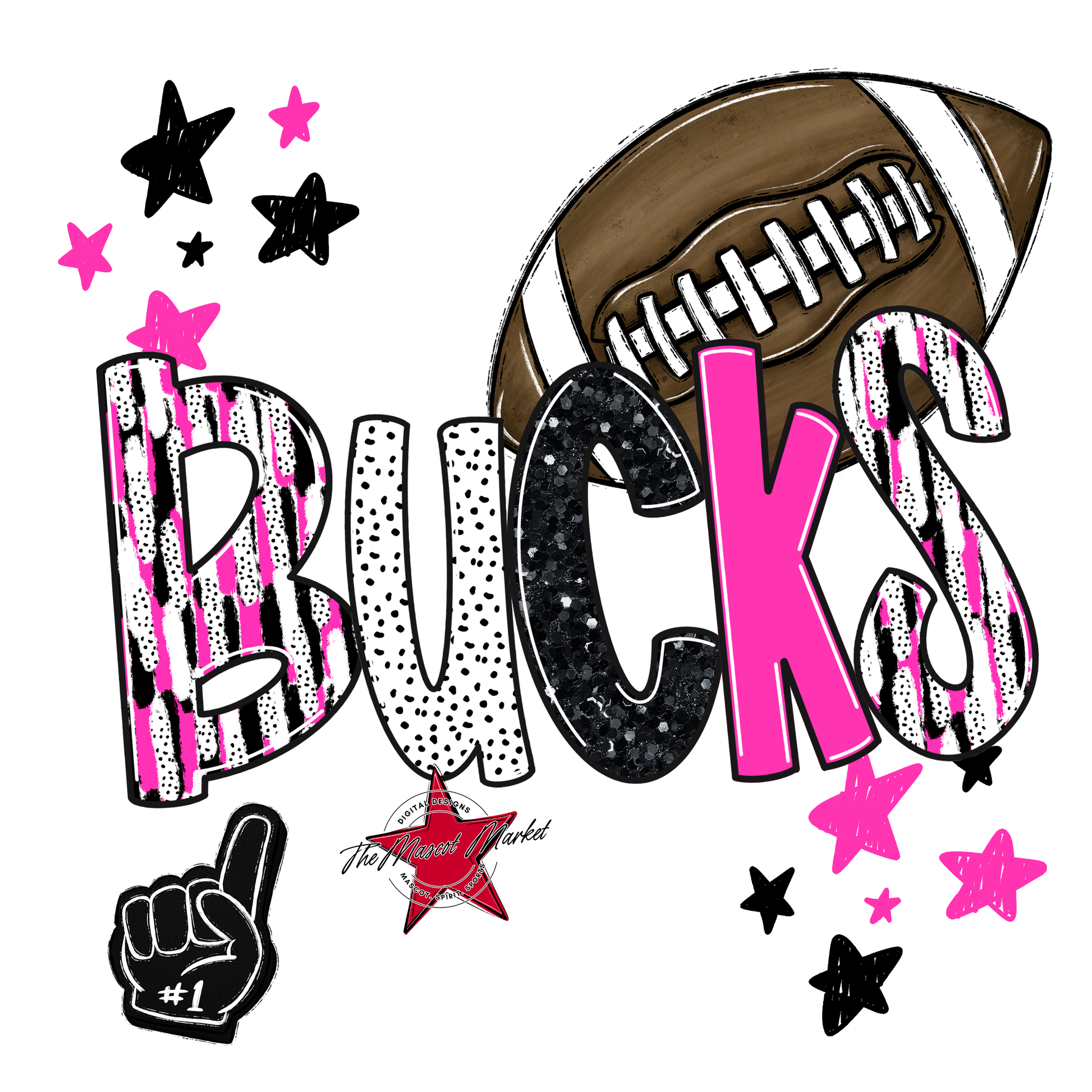 Bucks Football Scrape-Pink