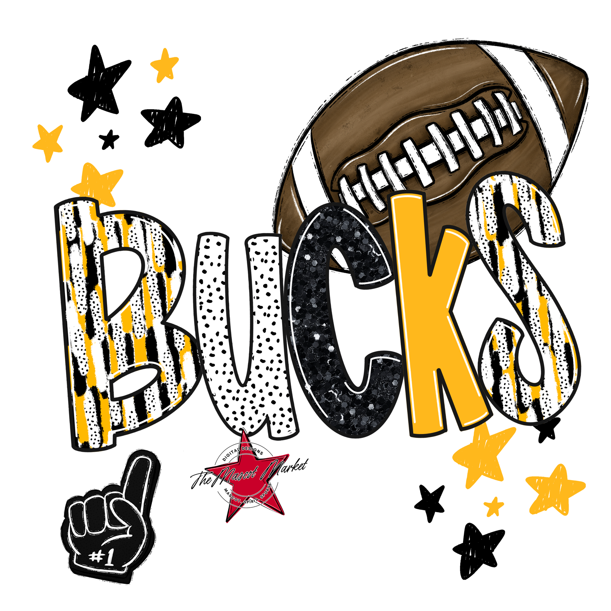 Bucks Football Scrape-Yellow