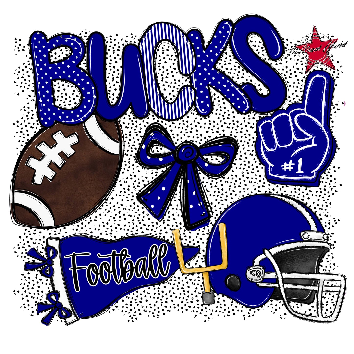 Bucks Football Spirit-Blue