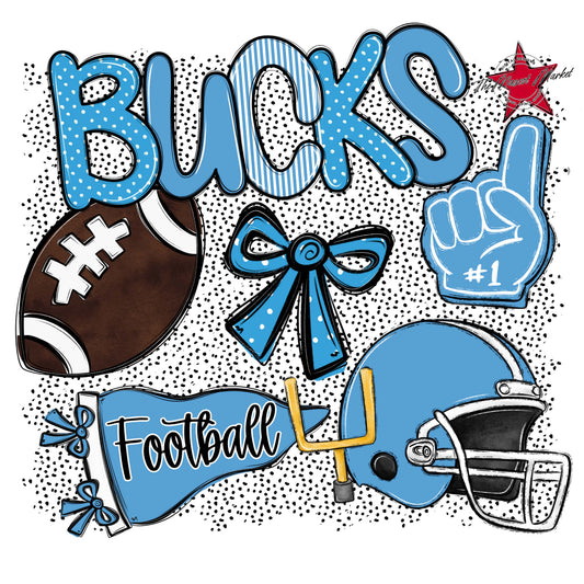 Bucks Football Spirit-Carolina Blue