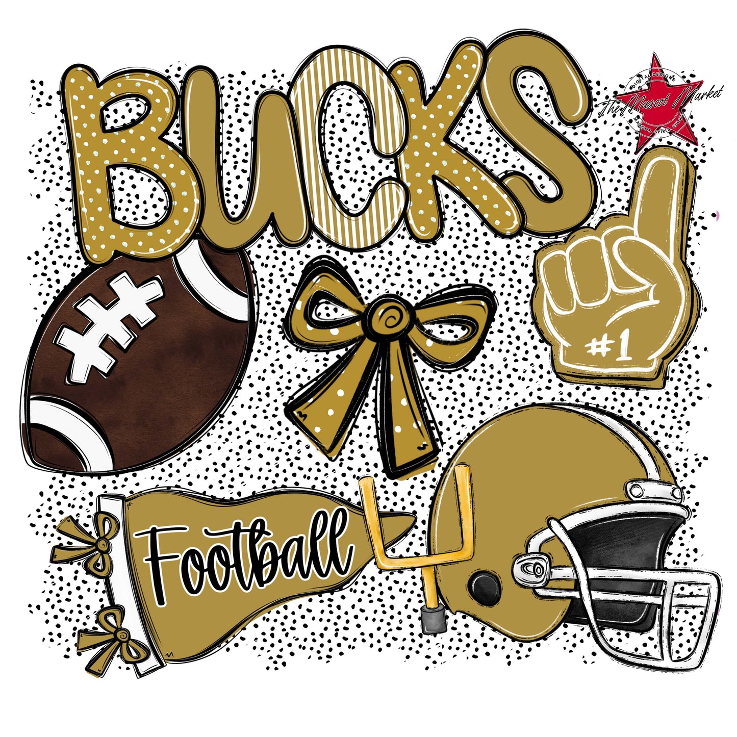 Bucks Football Spirit-Gold