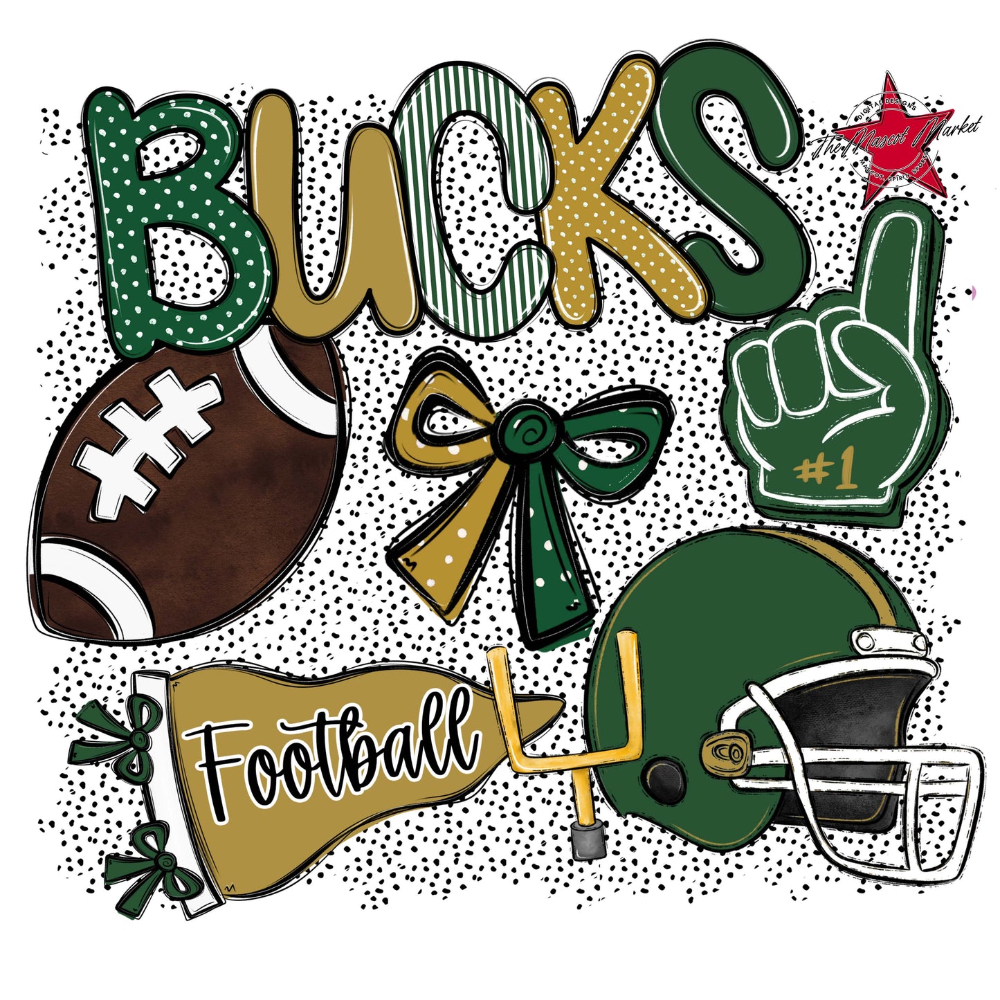 Bucks Football Spirit-Green & Gold