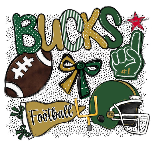 Bucks Football Spirit-Green & Gold