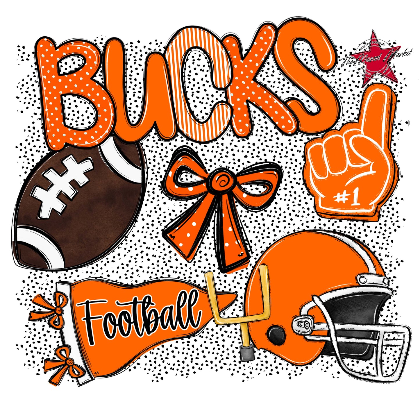 Bucks Football Spirit-Orange