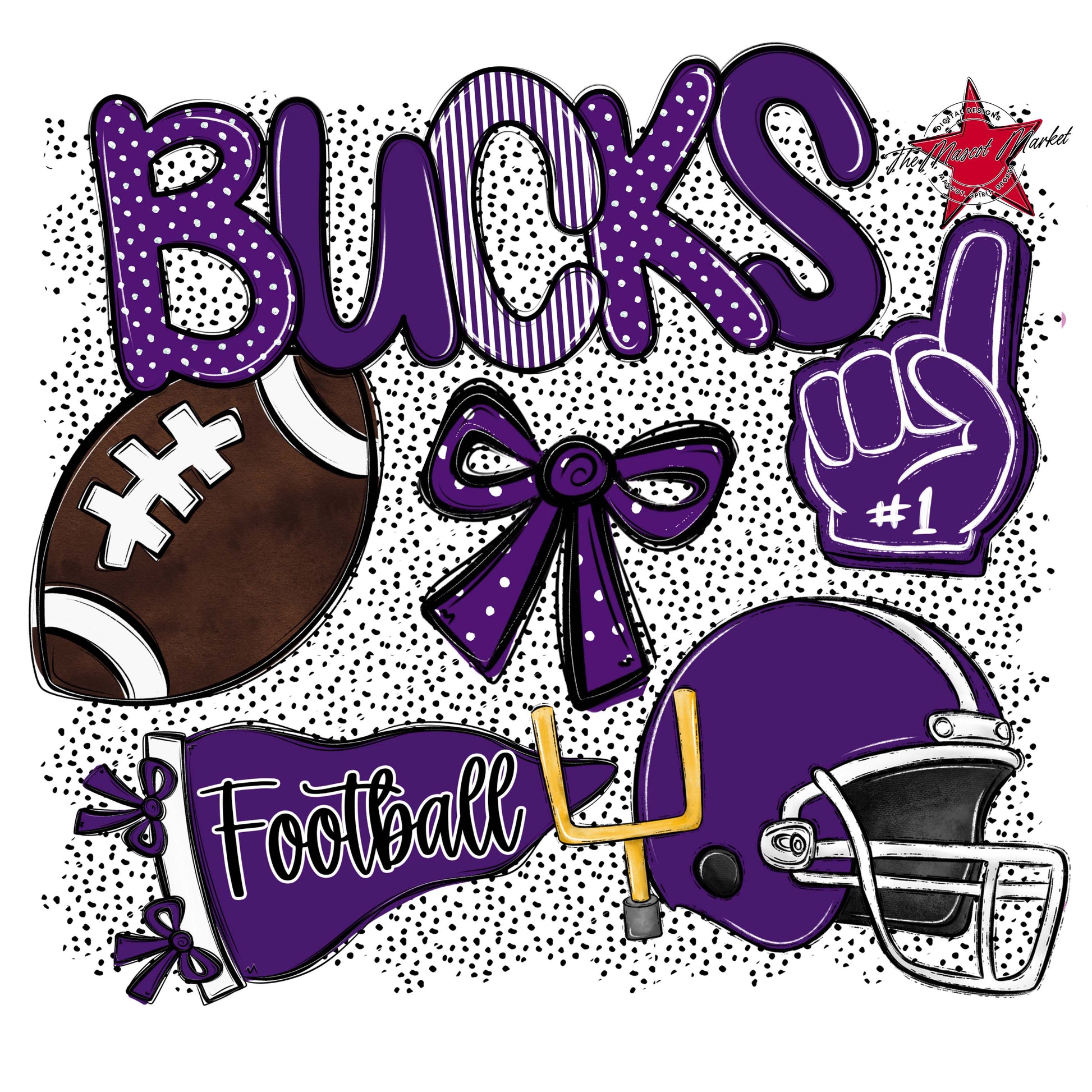 Bucks Football Spirit-Purple