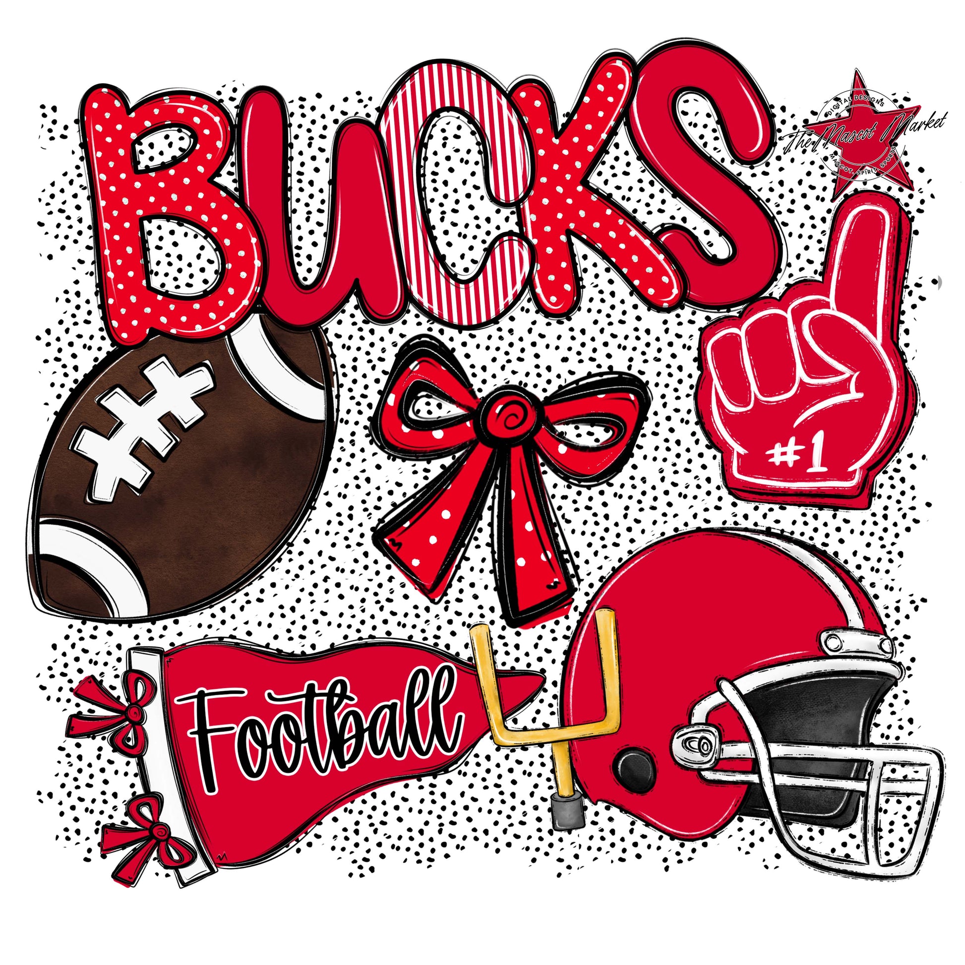 Bucks Football Spirit-Red