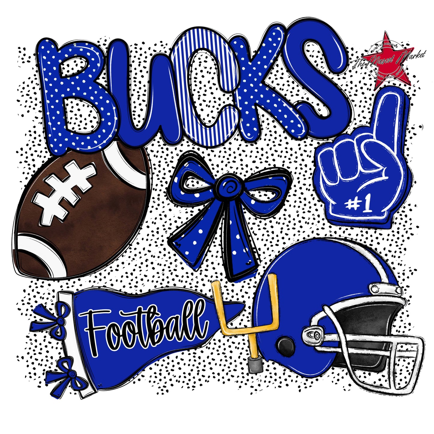 Bucks Football Spirit-Royal Blue