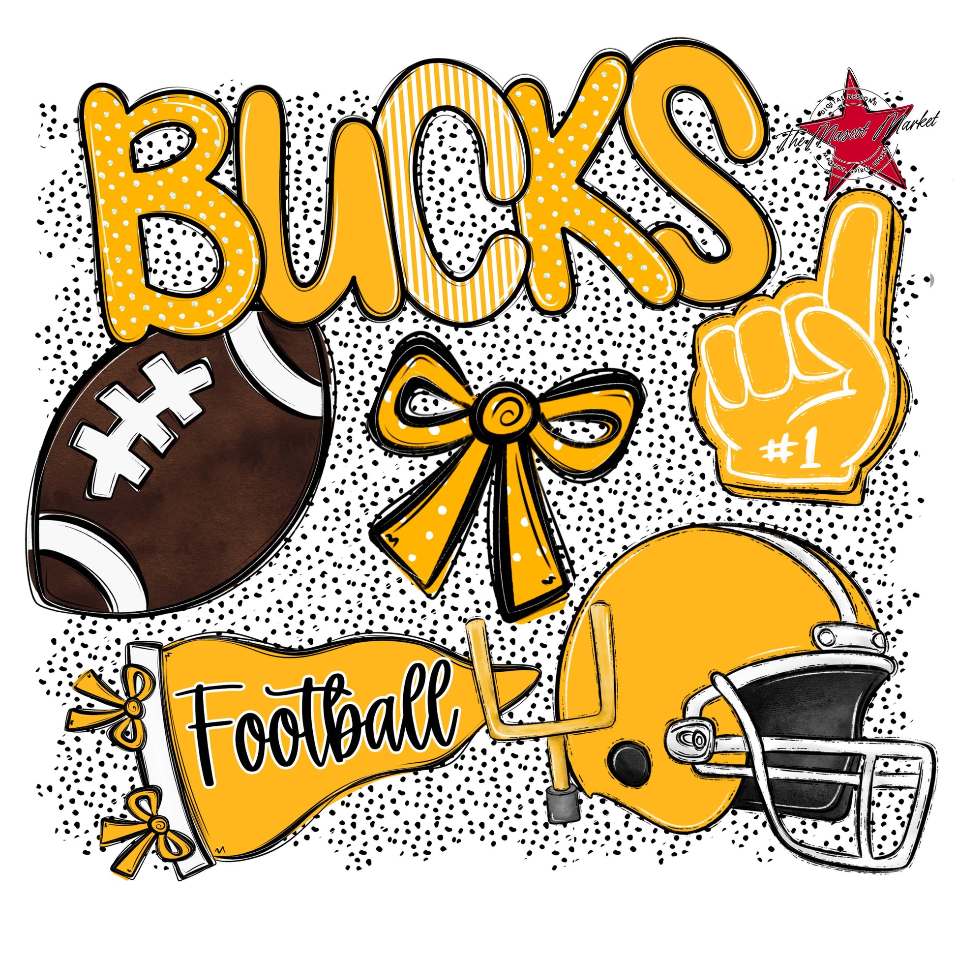 Bucks Football Spirit-Yellow