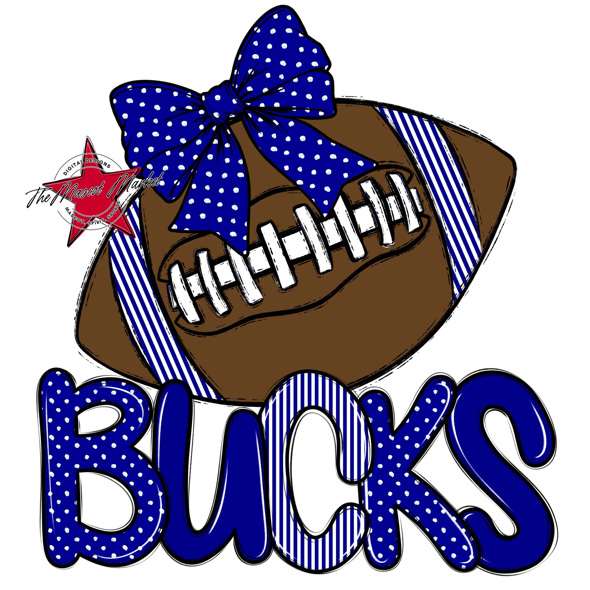 Bucks Football Spirit Design-Blue