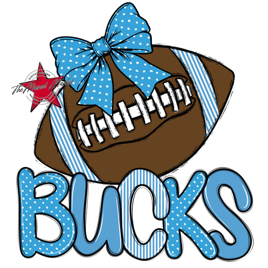 Bucks Football Spirit Design-Carolina Blue