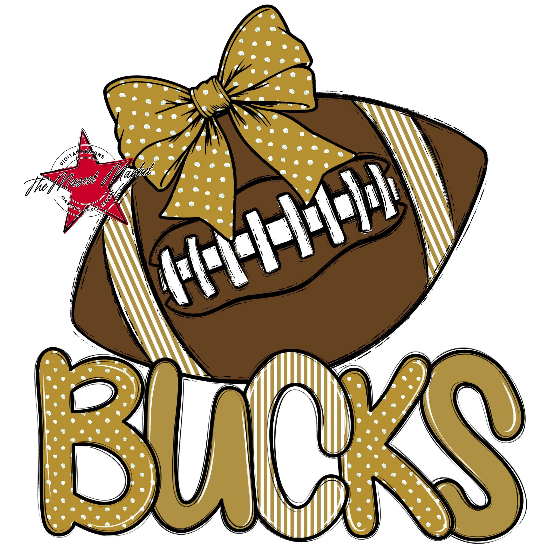 Bucks Football Spirit Design-Gold