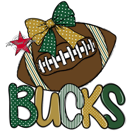 Bucks Football Spirit Design-Green & Gold